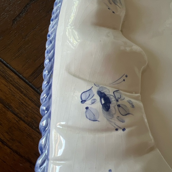 Vintage Italian Ceramic White & Blue Cat Figurine On Pillow - Picture 10 of 15